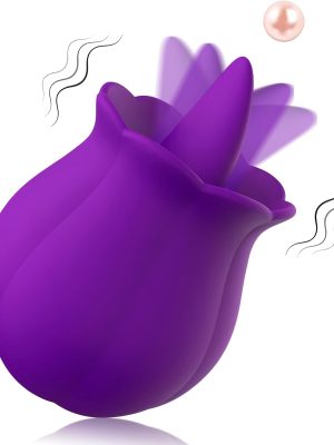 Clitoral Rose Sex Toys Vibrator Stimulator for Women, Licking Tongue Vibrating Rose Adult Toys with 10 Modes Vibration, for Couples Female Anal Clitoris Nipple Ears for Her