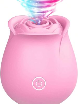 Rose Sex Toy for Women - Rose Sucking Vibrator Clitoral Nipple Stimulator with 10 Modes, G Spot Vibrator Rose Sucker, Personal Massager Dildo for Women Female Couples Adult Sex (Pink)