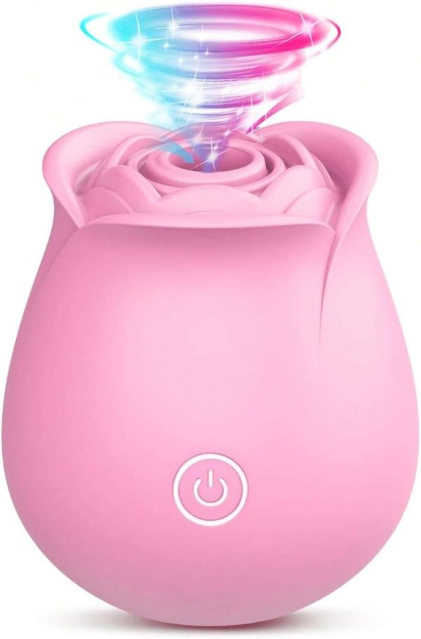 Rose Sex Toy for Women - Rose Sucking Vibrator Clitoral Nipple Stimulator with 10 Modes, G Spot Vibrator Rose Sucker, Personal Massager Dildo for Women Female Couples Adult Sex (Pink)