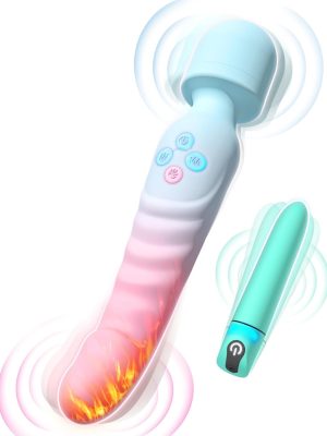 G Spot Vibrator Wand & Bullet Vibrator Set - Vibrators Sex Toys for Women, Clitoral Stimulator Dildo with 7 Vibrating Modes, Waterproof Heating Wand Massager, Adult Sex Toy for Female and Couples