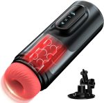 Male Masturbator Penis Pump, Male Sex Toys for Men 5 Sucking & 5 Thrusting & 10 Vibrating with Suction Base, Heating Mens Sex Toys with 3D Realistic Textured, Adult Toys Stroker Pumps & Enlargers