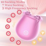 Rose Sex Toy for Women - Rose Sucking Vibrator Clitoral Nipple Stimulator with 10 Modes, G Spot Vibrator Rose Sucker, Personal Massager Dildo for Women Female Couples Adult Sex (Pink)