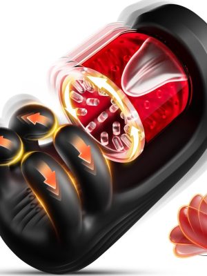 Male Masturbator Sex Toys for Men Penis Stroker - 360° Licking Glans Mens Vibrator with 9 Rotating & Clamping & Vibrating Modes, Penis Trainer Masturbators Blowjob Toy Adult Sex Toys for Men Couples