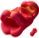 Male Masturbator Sex Toys for Men, Openable Male Stroker Mens Vibrator, Dual Lip Grip Trainer Men Sex Toy with 9 Vibration Modes, 360° Full-Surround Blowjob Penis Vibrator, Glans Trainer Sex Machine