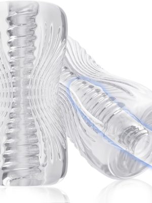 Male Masturbator Sex Toys - Adult Sex Toy , TPE Male Masturbation Sleeve, Penis Training Sex Toy for Men, 3D Realistic Texture Spiral Tunnel Stroker, Couple Sex Toys & Game (Clear)