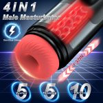 Male Masturbator Penis Pump, Male Sex Toys for Men 5 Sucking & 5 Thrusting & 10 Vibrating with Suction Base, Heating Mens Sex Toys with 3D Realistic Textured, Adult Toys Stroker Pumps & Enlargers