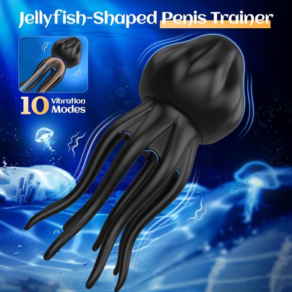 Sex Toys for Men Penis Vibrator -  Upgraded Larger Male Masturbator Sex Toy with 10 Powerful Vibrating Modes for Penis Clit Nipple Stimulation, 8-Tentacle Full Wrapping Adult Mens Sex Toys