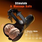 Vibrating Cock and Ball Ring Penis Massager, Testicle Stimulator Vibrator Male Dick Vibes Masturbators Adjustable Sleeve, 3 Speeds and 6 Vibrating Modes Sex Toys for Men